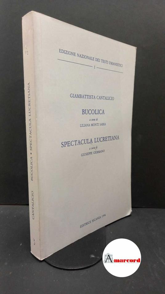 Cantalicio, Giovanni Battista. , and Germano, Giuseppe. , Monti Sabia, Liliana. Bucolica Messina Sicania, 1996 - copertina