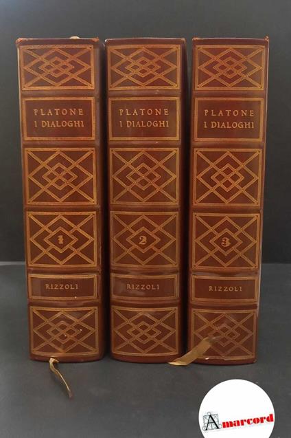 Platone, I dialoghi 3 volumi Milano [etc.] Rizzoli, 1953 - Platone - copertina