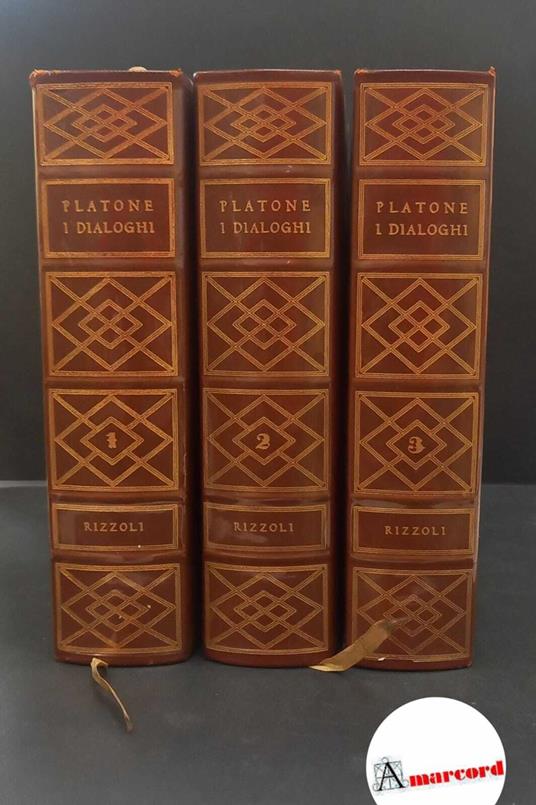 Platone, I dialoghi 3 volumi Milano [etc.] Rizzoli, 1953 - Platone - copertina