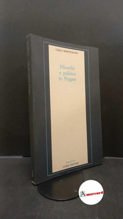 Filosofia e politica in Popper - Carlo Monteleone - copertina