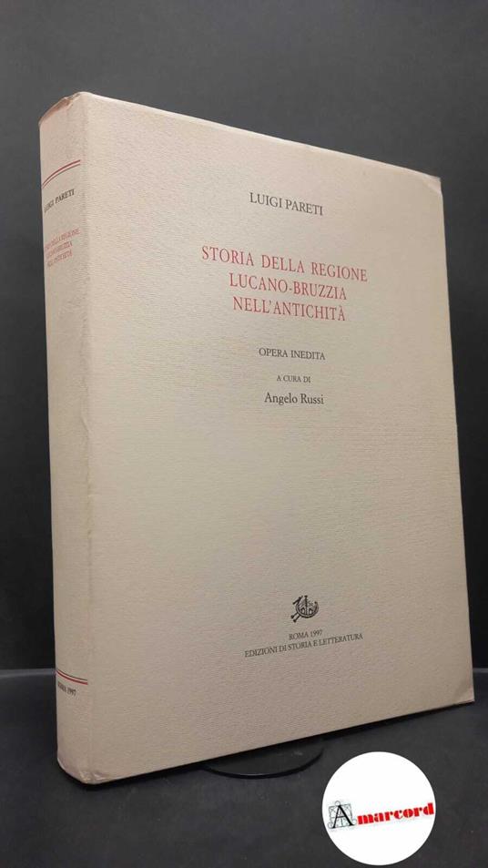 Storia della regione Lucano-Bruzzia nell'antichità - Luigi Pareti - copertina