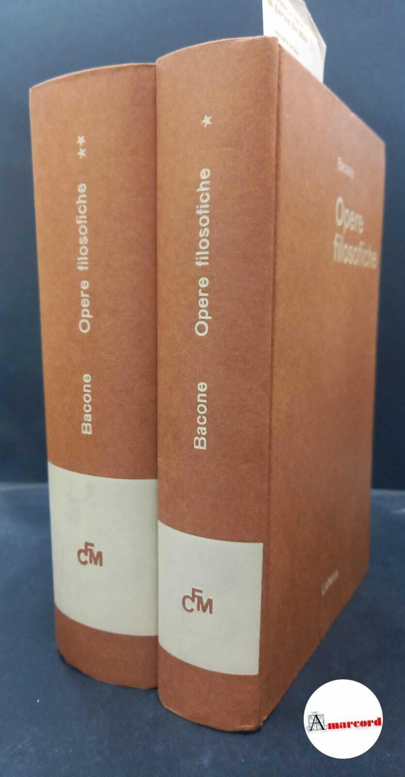 Bacon, Francis. , and De Mas, Enrico. Opere filosofiche 2 voll. Bari Laterza, 1965