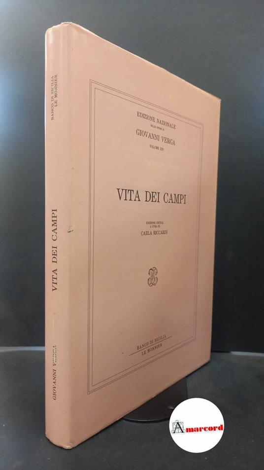 Verga, Giovanni. , and Riccardi, Carla. 14: Vita dei campi [Palermo] Banco di Sicilia, 1987 - Giovanni Verga - copertina