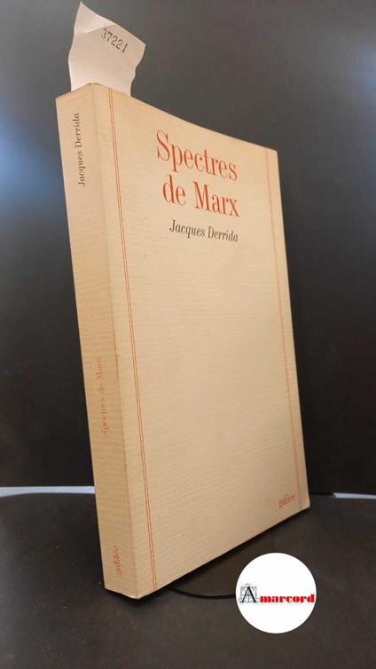 Spectres de Marx - Jacques Derrida - copertina