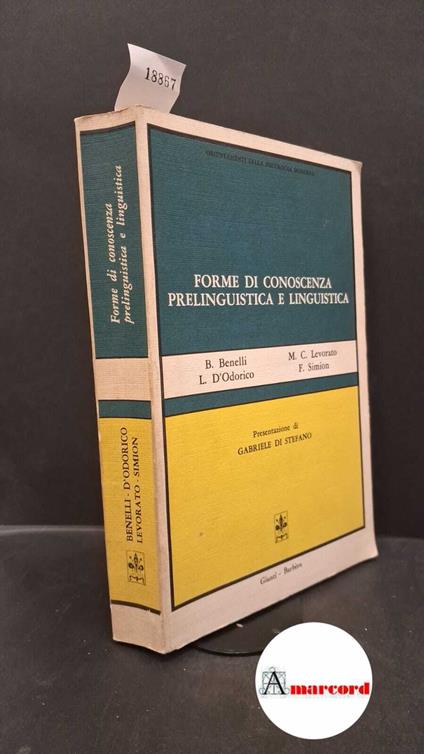 Forme di conoscenza prelinguistica e linguistica - copertina