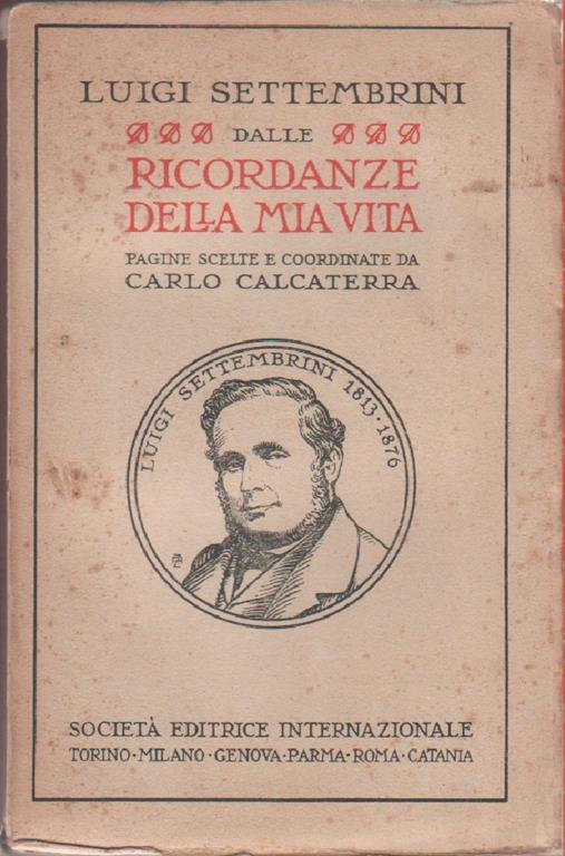 Ricordanze della mia vita - Luigi Settembrini - copertina