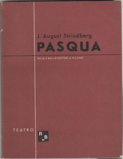 Pasqua. J. August Strindberg - copertina