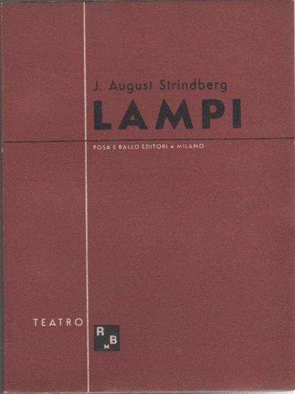 Lampi. Johan Augus Strindberg - copertina