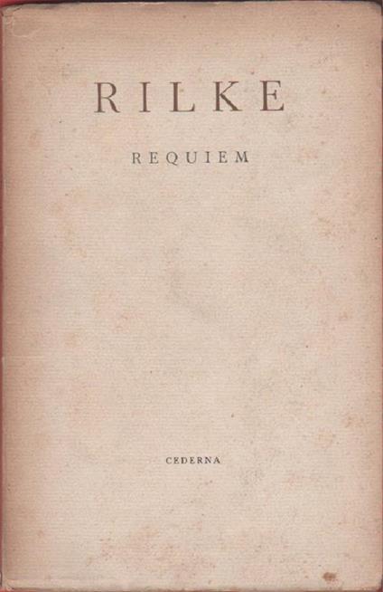 Requiem - Rainer M. Rilke - copertina