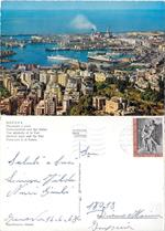 Genova. Panorama e porto. Viaggiata 1968