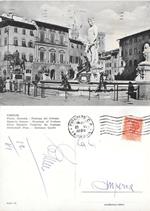 Firenze. Piazza della Signoria. Fontana del Nettuno. Viaggiata 1955