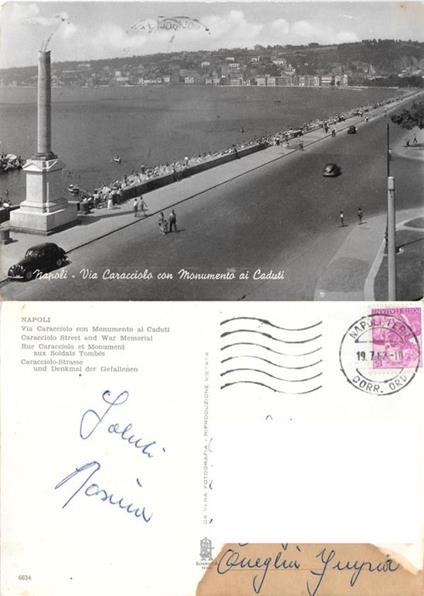 Napoli. Via Caracciolo con Monumento ai Caduti. Viaggiata 1962 - copertina