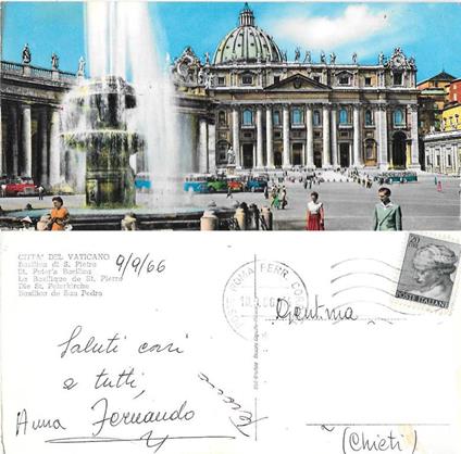 Città del Vaticano. Basilica di S. Pietro. Viaggiata 1966. Animata - copertina