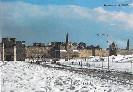 Jerusalem in sow. Old City Wall, Jaffa Gate and Dormition Abbey. Non viaggiata - copertina