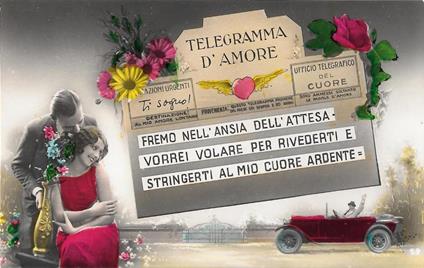 Telegramma d'amore. Fremo nell'ansia... Non viaggiata, originale 1942 - copertina