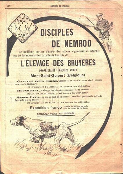 L' elevage des Bruyeres. Mont St. Guibert Belgique. Pubblicità 1912 - copertina