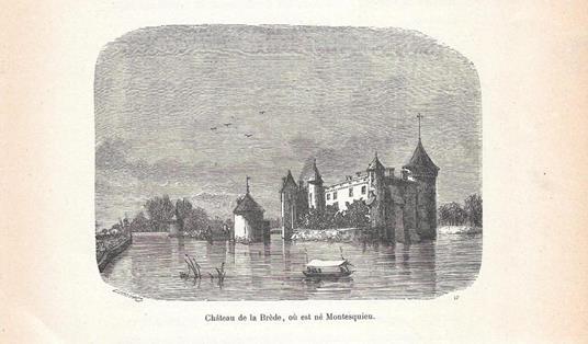 Chateau de la Brede, ou est ne Montesquieu. Stampa 1888 - copertina