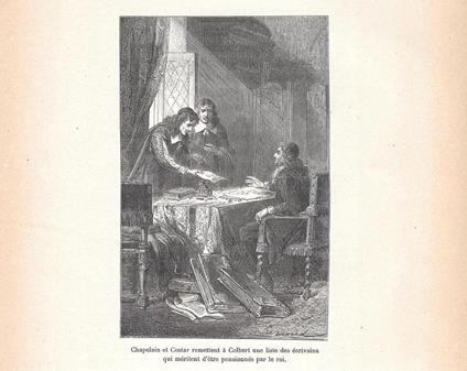 Chapelain et Costar remettent a Colbert une liste des ecrivains... Stampa 1888 - copertina
