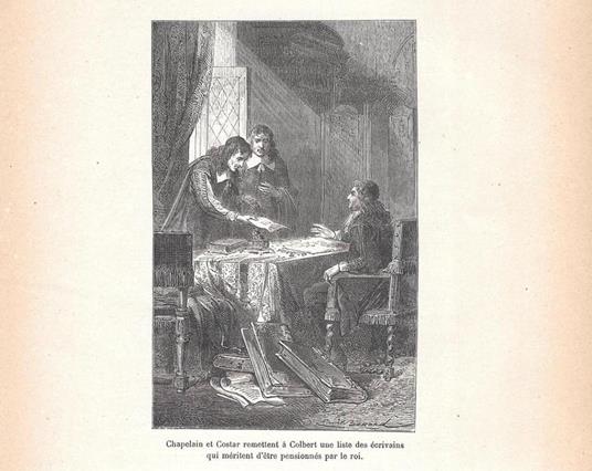 Chapelain et Costar remettent a Colbert une liste des ecrivains... Stampa 1888 - copertina