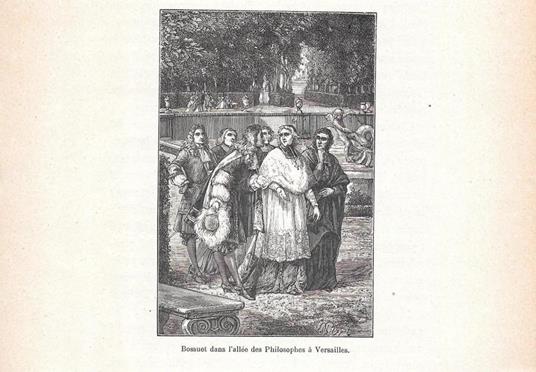 Boussuet dans l'allee des Philosophes a Versailles. Stampa 1888 - copertina