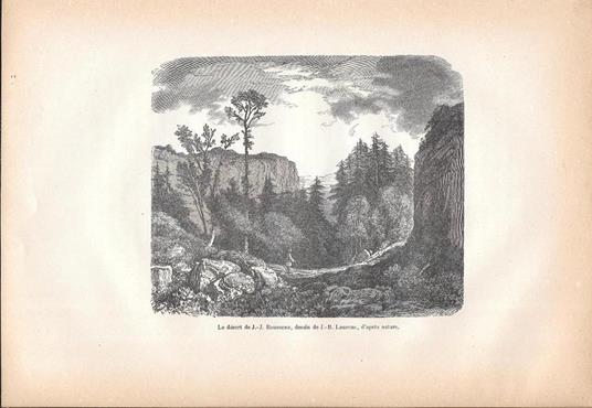 Le desert de J.-J. Rousseau, dessin de J.-B. Laures .... Stampa 1888 - copertina