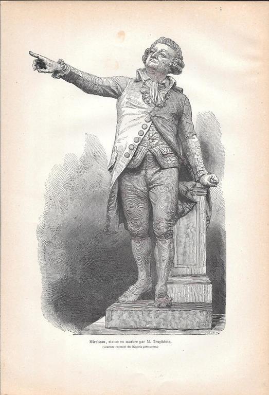 Mirabeau, statue en marbre par M. Trupheme. Stampa 1888 - copertina
