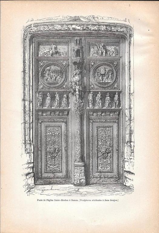 Porte de l'eglise Saint Maclou a Ruen. Stampa 1888 - copertina