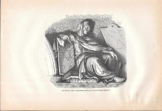La Science, figure allegorique gravee par Audran d'apres Mignard. Stampa 1888 - copertina