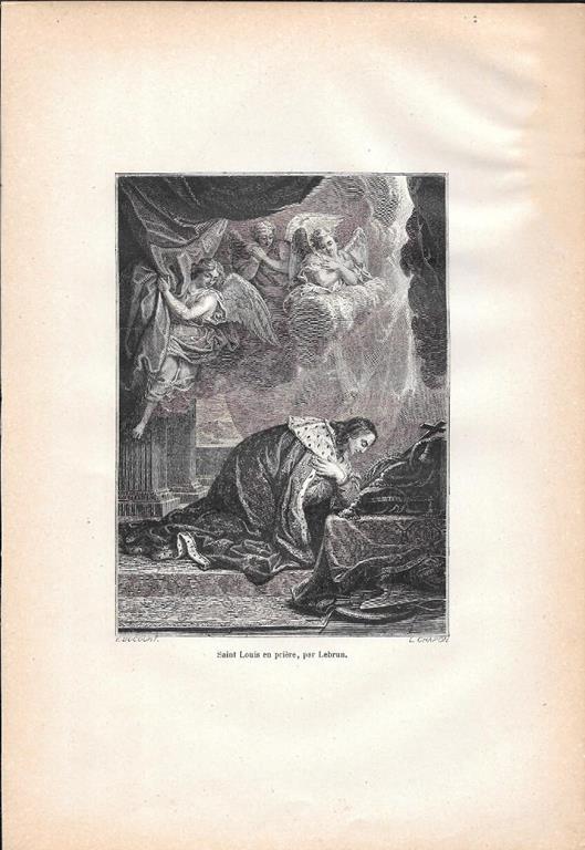 Saint Louis en priere , par Lebrun. Stampa 1888 - copertina