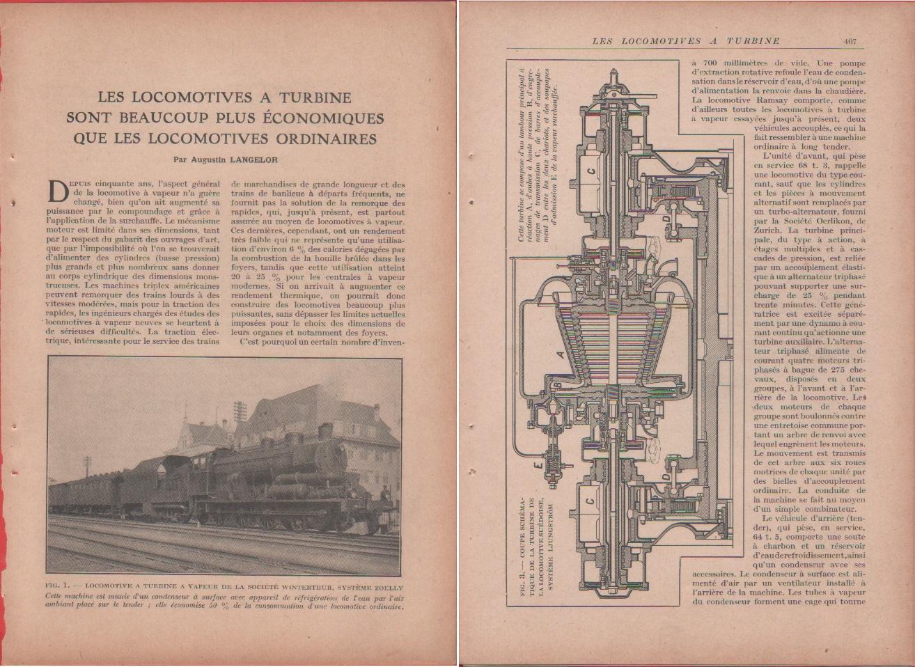 Les locomotives a turbine sont beaucoup plus economiques... Estratto 1923