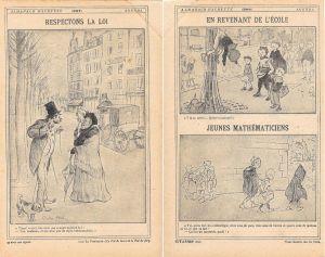 Respectons la loi/ En revenat de l'ecole/Jeunes mathematiciens. Stampa 1923 fronte retro - copertina