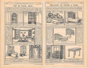 Peu de places... mais... beaucoup de choses a caser. Stampa 1923 doppia pagina - copertina