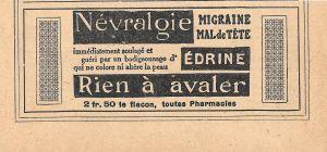 Nevralgie... Edrine. Pubblicita 1923 - copertina