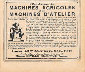 Maison Deville. Charleville. Machines agricoles et d'atelier. Pubblicita 1926 - copertina