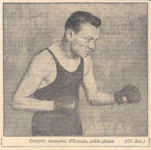 Eugène Criqui, champion d'Europe, poids plume. Stampa 1923 - copertina