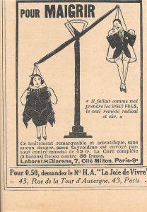 Pour magrir. Laborat. H. Biorane. Paris. Pubblicita 1923 - copertina