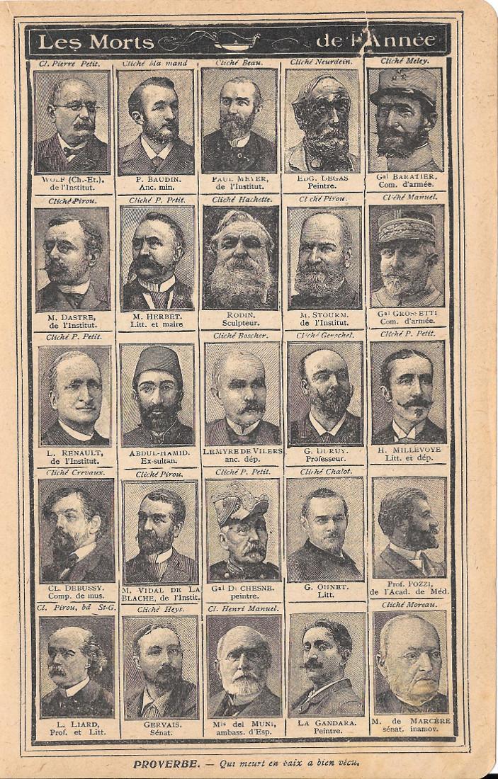 Les mortes de l'année. Stampa 1919
