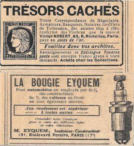 Tresors caches. Maison Victor Robert/ La bougie Eyquem. Stampa 1919 - copertina