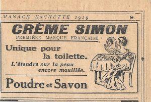 Crème Simon. Unique pour la toilette. Stampa 1919 - copertina