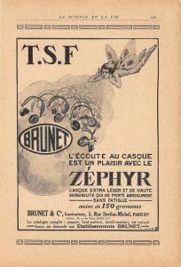 Tsf Zéphyr / Kinamo-Ica / Baltic Radio. Pubblicita 1926, Fronte Retro - copertina