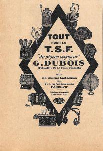 Tout pour la TSF. G. Dubois, Paris. Pubblicita 1926 - copertina