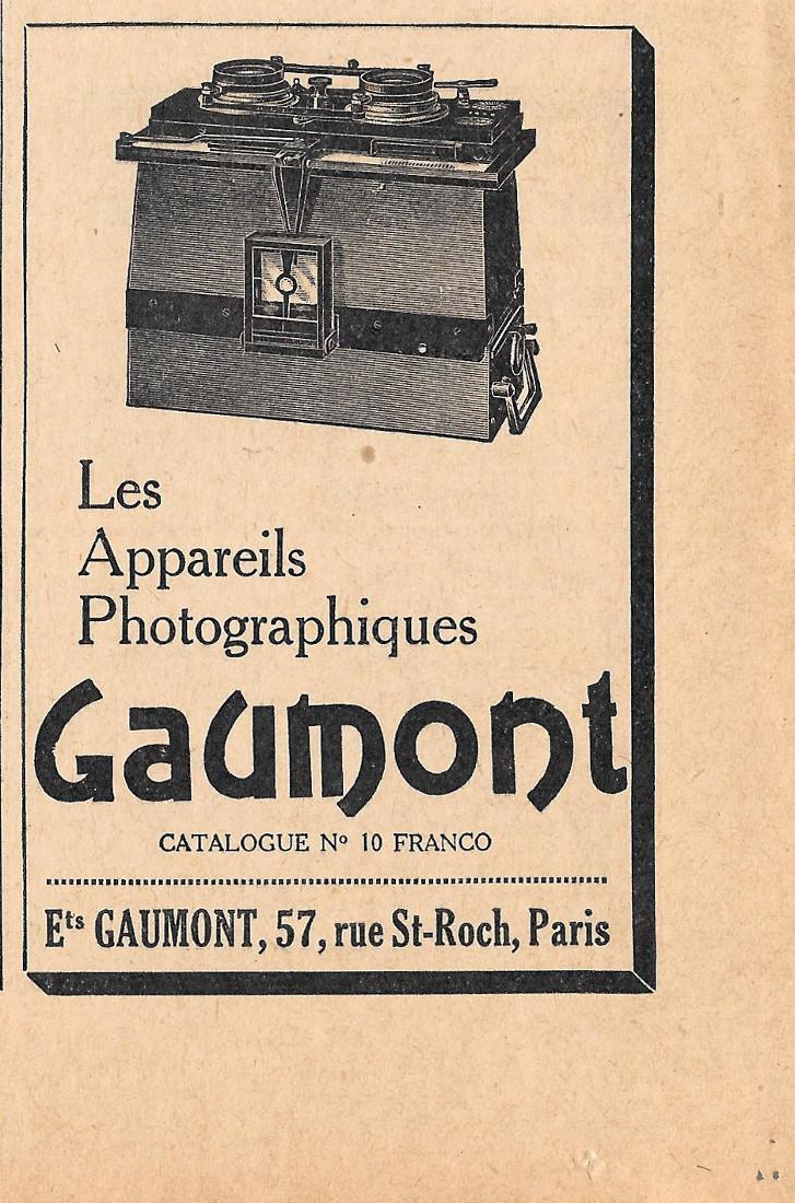 Gaumont les appareils photographiques. Pubblicita 1926