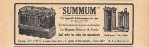 Summum pour la photographie. Pubblicita 1926 - copertina