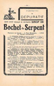 Bochet su Serpent. Depurativ. Pubblicita 1926 - copertina