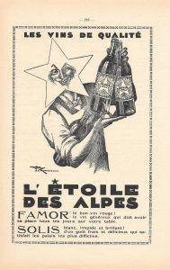 L' etoile des Alpes. Les vins de qualité. Pubblicita 1932 - copertina