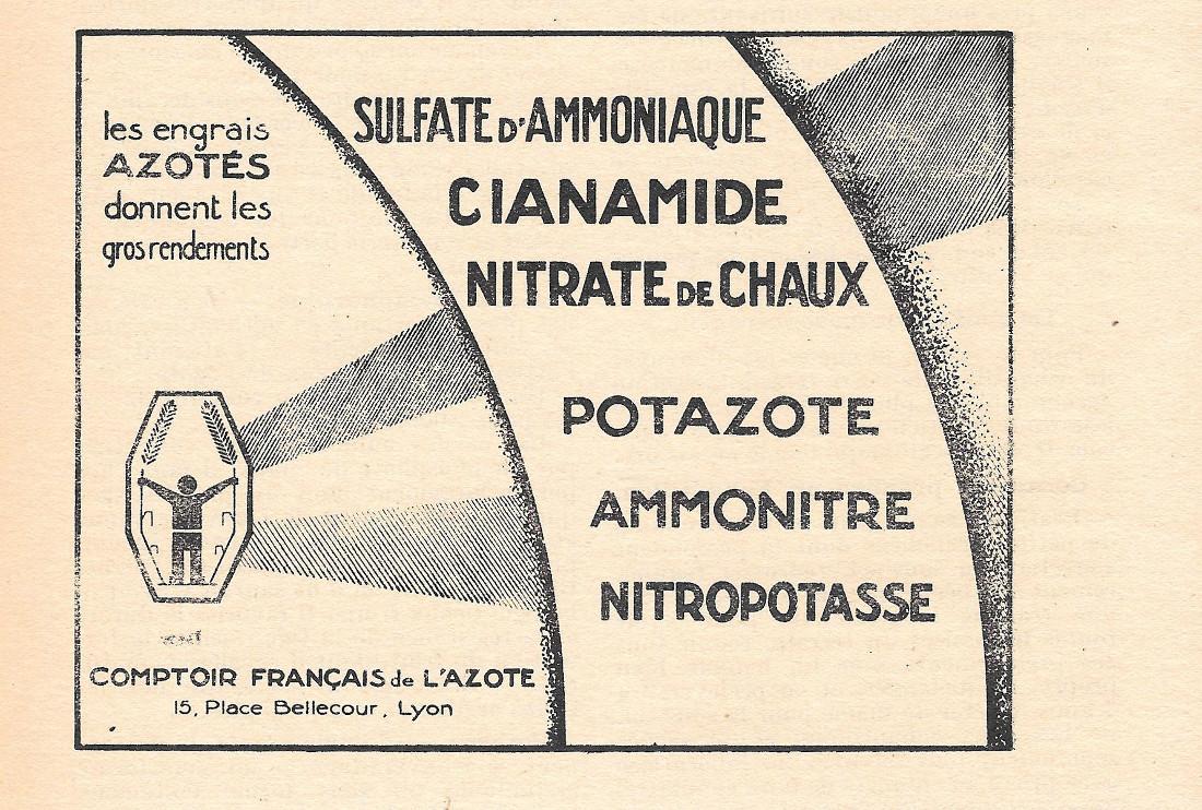 Les engrais azotès donnene les gros rendements. Pubblicita 1932
