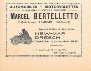 Marcel Berteletto, Chambery. Motos New-Map, Dresch. Pubblicita 1932 - copertina
