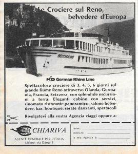Le crociere sul Reno, belvedere d'Europa. Chiariva. Pubblicita 1962 - copertina