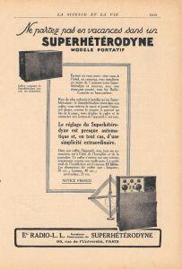 Superhétérodyne. Ets Radio L.L., Paris. Pubblicita 1926 - copertina