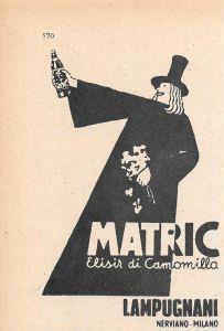 Matric elisir di camomilla. Lampugnai, Nerviano (MI). Advertising 1947 - copertina
